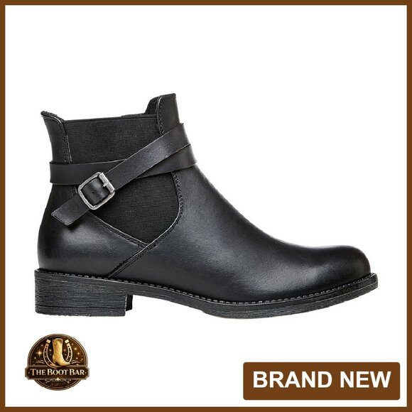 Women's Leather Ankle Boots with Zipper & Cushioned Insole